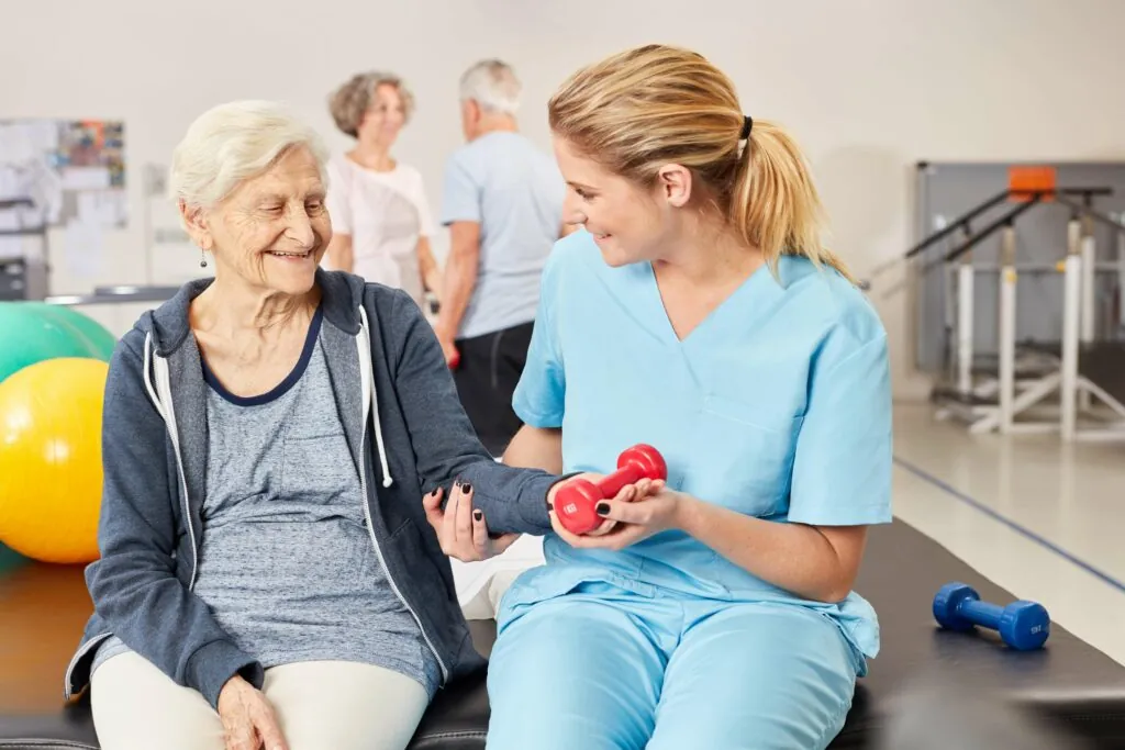 senior woman in occupational therapy